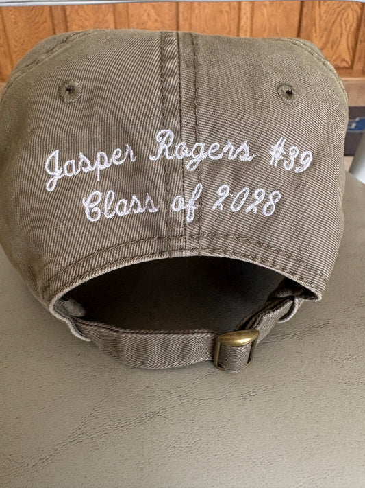 SCRIPT WASHED CANVAS HAT - ARMY